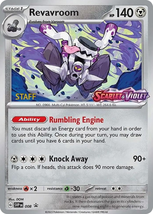 0008 Revavroom - 008 (Prerelease) [Staff] Promo Scarlet & Violet Promo Cards