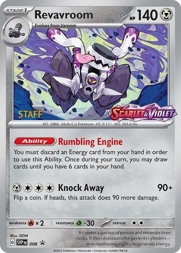 0008 Revavroom - 008 (Prerelease) [Staff] Promo Scarlet & Violet Promo Cards