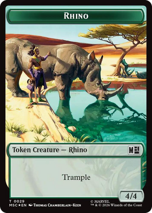 0029 Rhino (0029) // Elephant (0028) Double-Sided Token (Surge Foil) T Commander: Marvel Super Heroes