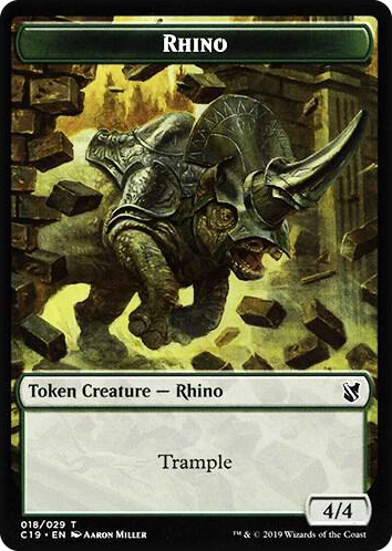 0018 Rhino // Egg Double-sided Token T Commander 2019