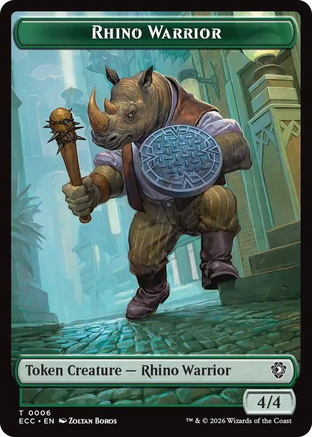0006 Rhino Warrior // Elemental (0009) Double-Sided Token T Commander: Lorwyn Eclipsed