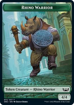 0011 Rhino Warrior Token T Streets of New Capenna