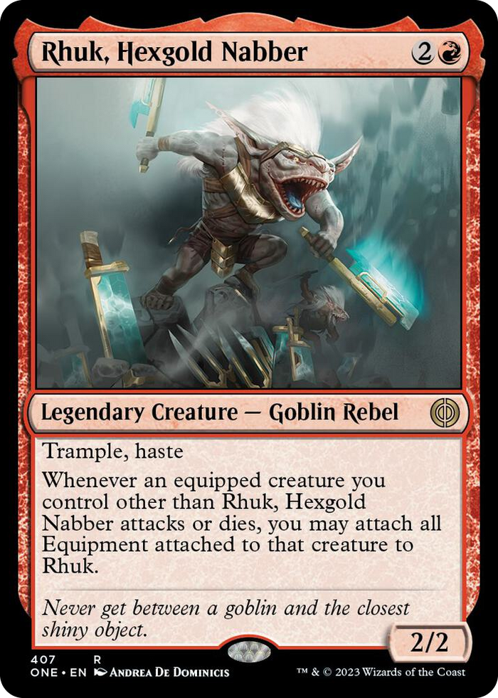 Rhuk, Hexgold Nabber #407 R - Phyrexia: All Will Be One Pokemon card