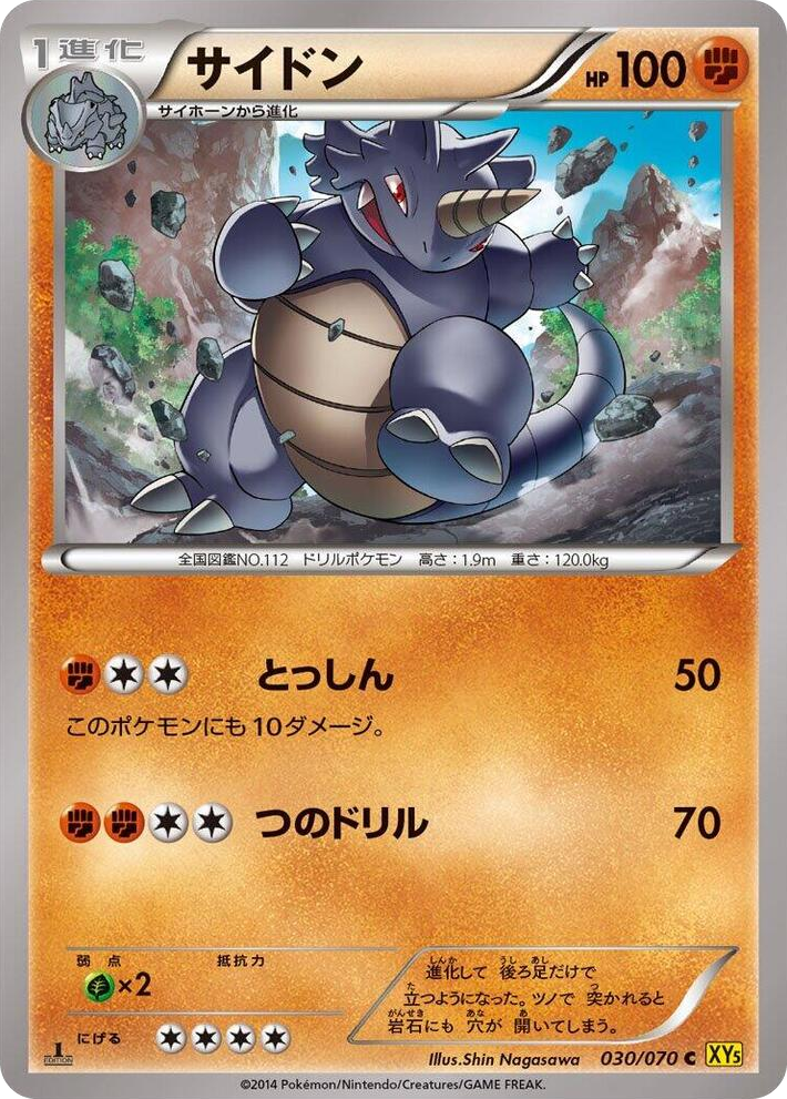 0030 Rhydon Common XY5-Bg: Gaia Volcano