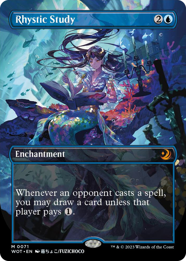 0071 Rhystic Study (Anime Borderless) M Wilds of Eldraine: Enchanting Tales