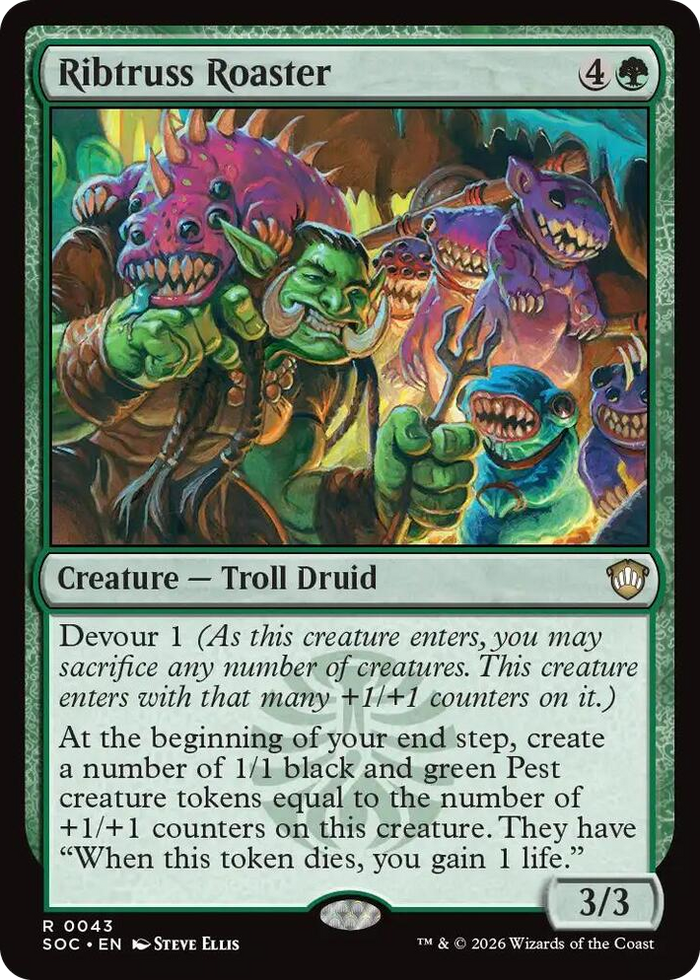 Ribtruss Roaster #43 R - Commander: Secrets of Strixhaven Pokemon card