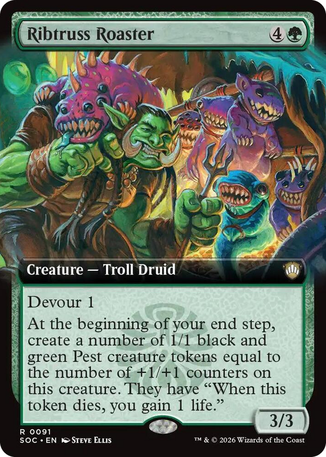 0091 Ribtruss Roaster (Extended Art) R Commander: Secrets of Strixhaven