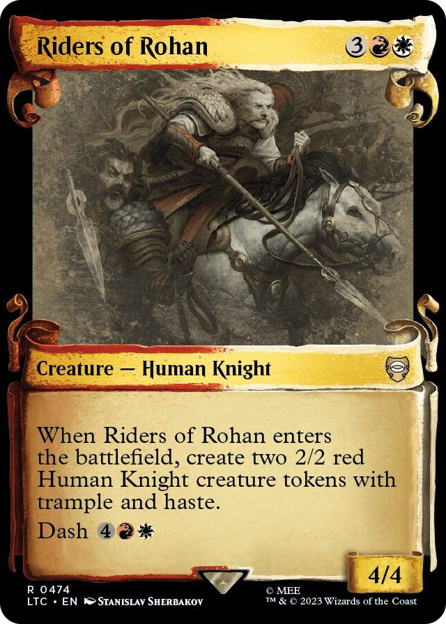 Riders of Rohan (Showcase Scrolls) #474 R - Commander: The Lord of the Rings: Tales of Middle-earth Pokemon card