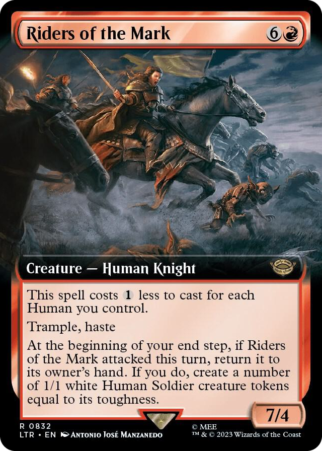 Riders of the Mark (Extended Art) #832 R - Universes Beyond: The Lord of the Rings: Tales of Middle-earth Pokemon card