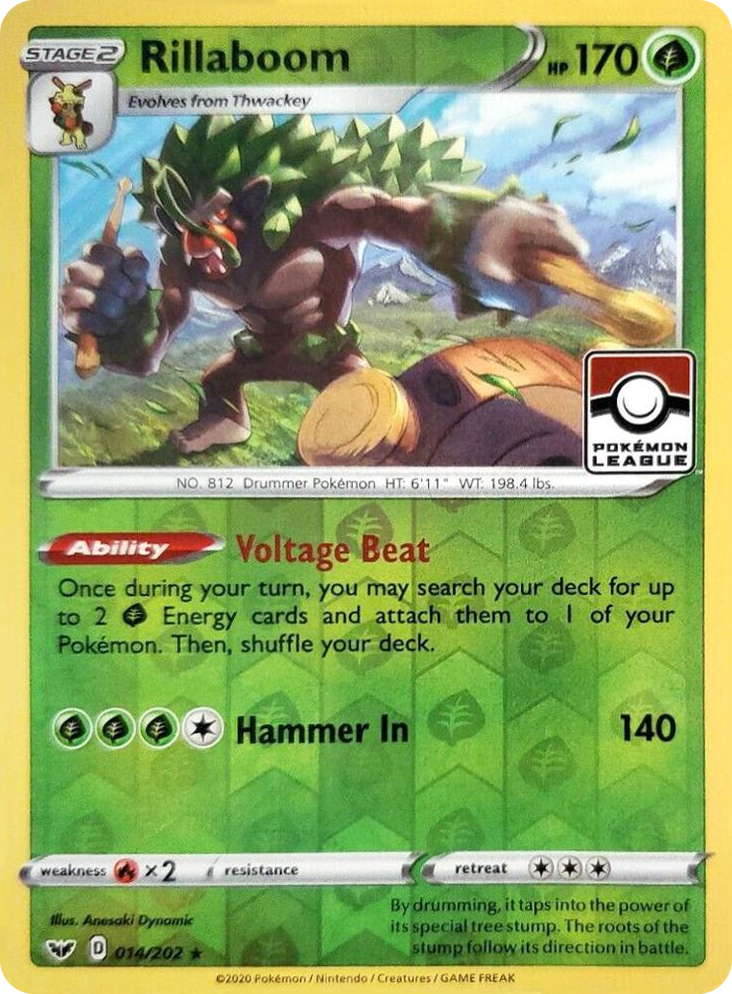 0014 Rillaboom - 014/202 (Pokemon League) Promo League & Championship Cards