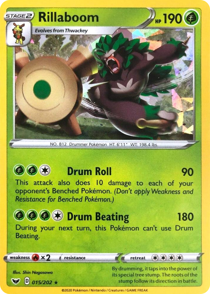 0015 Rillaboom - 015/202 (Cracked Ice Holo) Holo Rare Deck Exclusives