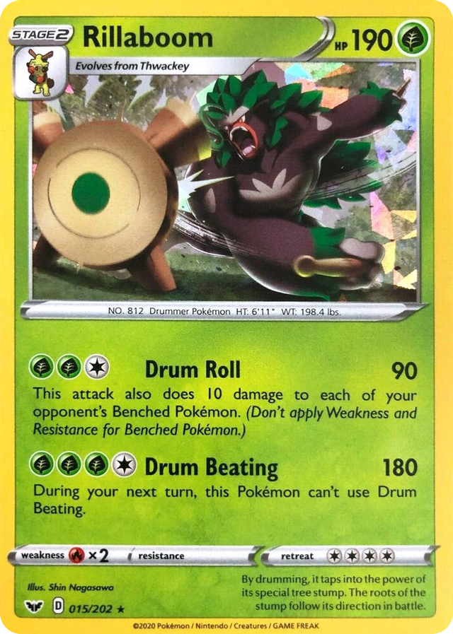 0015 Rillaboom - 015/202 (Cracked Ice Holo) Holo Rare Deck Exclusives