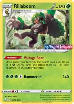0006 Rillaboom - SWSH006 (Prerelease) Promo Sword & Shield Promo Cards