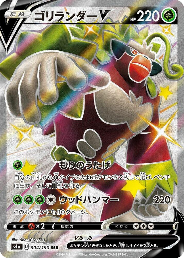 0304 Rillaboom V Shiny Secret Rare Shiny Star V
