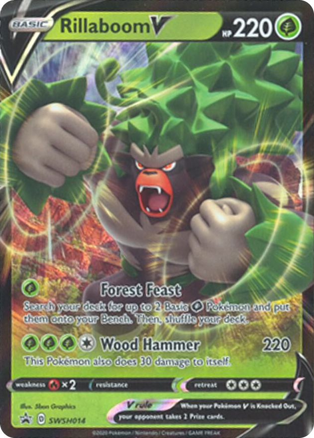 0014 Rillaboom V - SWSH014 Promo Sword & Shield Promo Cards