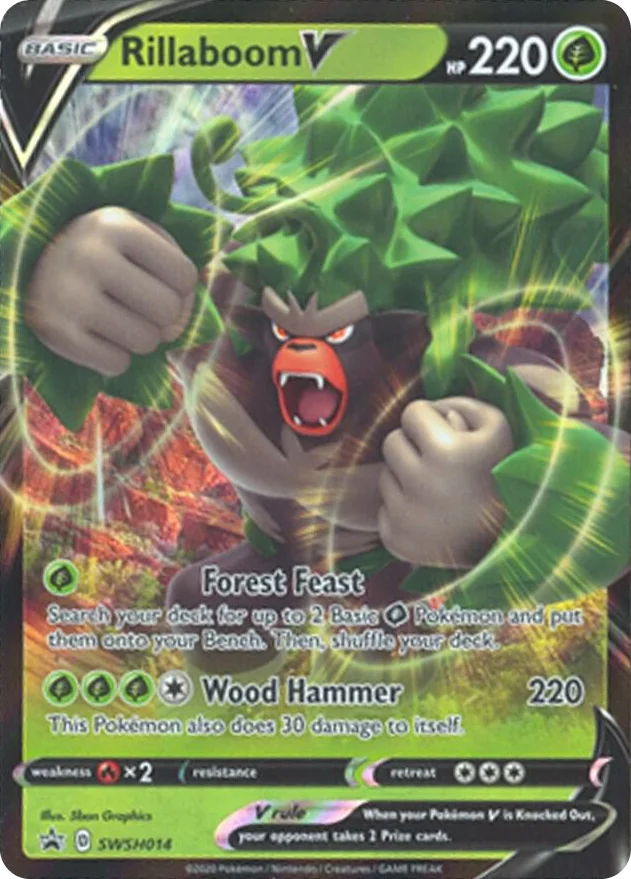0014 Rillaboom V - SWSH014 Promo Sword & Shield Promo Cards