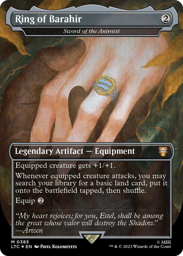0385 Ring of Barahir - Sword of the Animist (Borderless) (Surge Foil) M Commander: The Lord of the Rings: Tales of Middle-earth