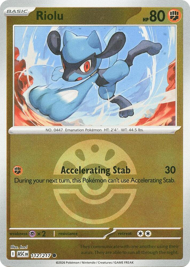 0112 Riolu (Friend Ball) Common Ascended Heroes