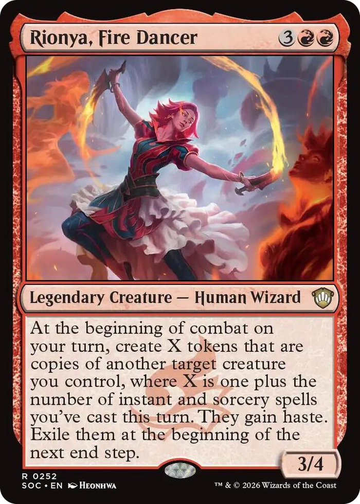 Rionya, Fire Dancer #252 R - Commander: Secrets of Strixhaven Pokemon card