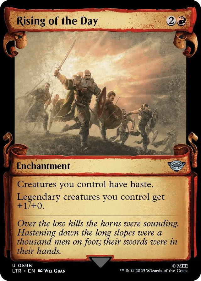 Rising of the Day (Showcase Scrolls) #596 U - Universes Beyond: The Lord of the Rings: Tales of Middle-earth Pokemon card