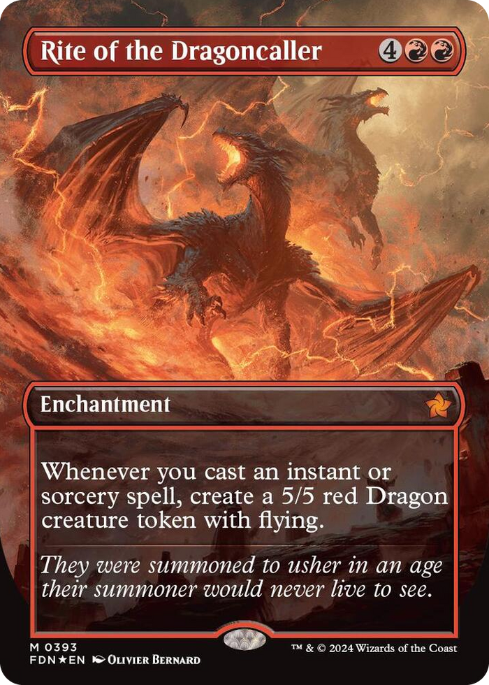 Rite of the Dragoncaller (Borderless) (Mana Foil) #393 M - Foundations Pokemon card