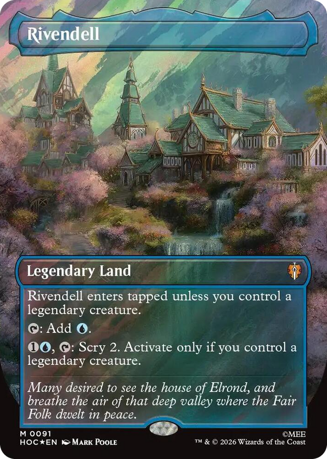 0091 Rivendell (Borderless) (Surge Foil) M The Hobbit: Eternal-Legal