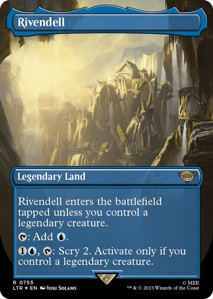 Rivendell (Borderless) (Surge Foil) #755 R - Universes Beyond: The Lord of the Rings: Tales of Middle-earth Pokemon card