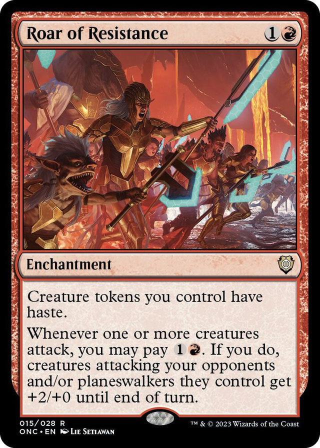 0015 Roar of Resistance R Commander: Phyrexia: All Will Be One