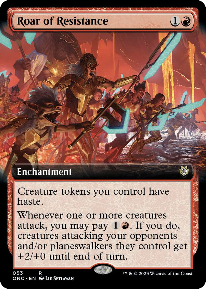 Roar of Resistance (Extended Art) #53 R - Commander: Phyrexia: All Will Be One Pokemon card