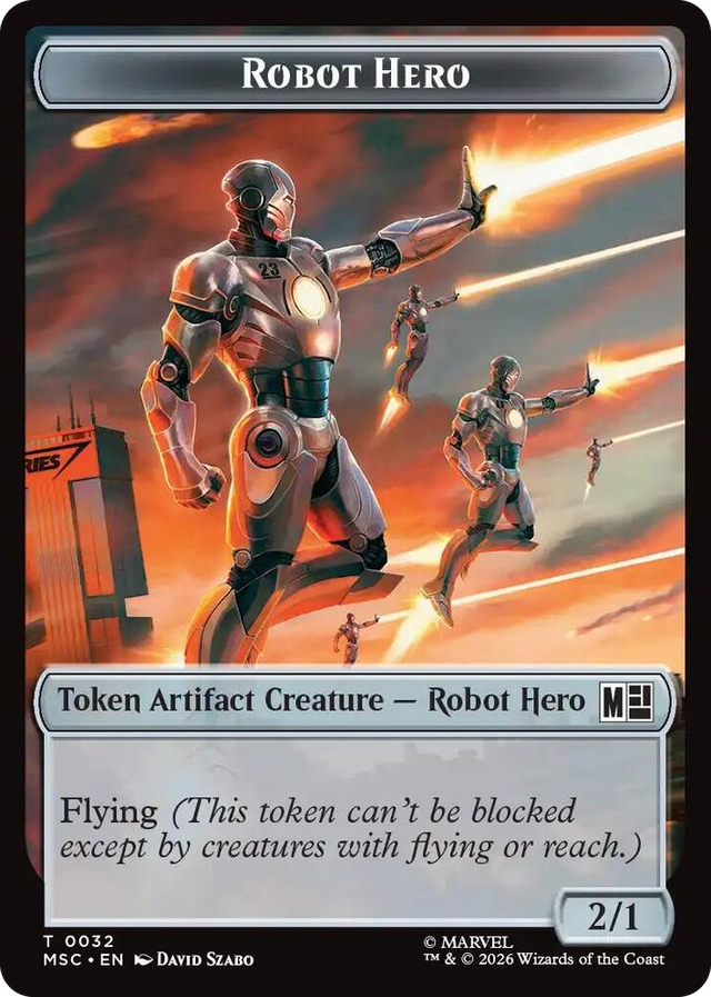 0032 Robot Hero // Villain Double-Sided Token T Commander: Marvel Super Heroes