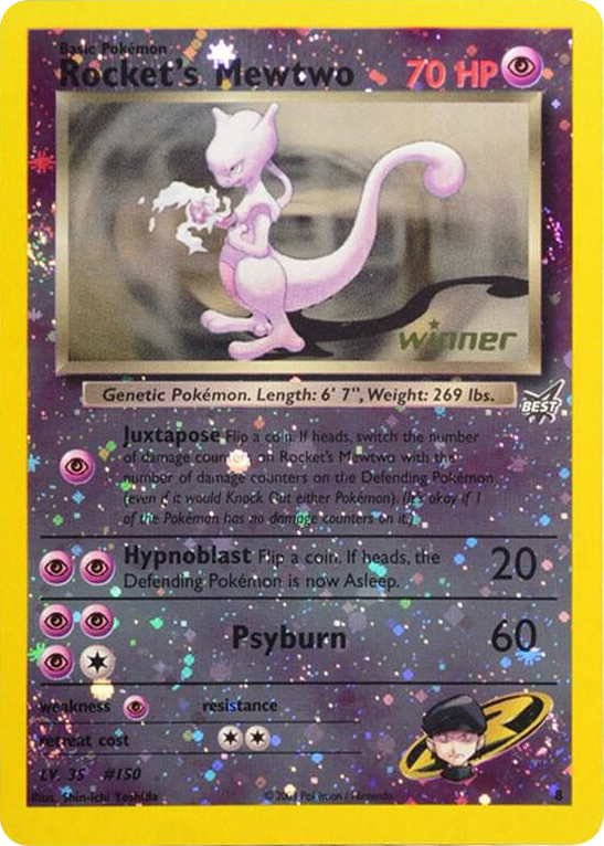 0008 Rocket's Mewtwo - 8 [Winner] Promo Best of Promos