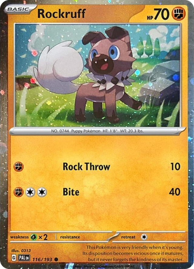 0116 Rockruff - 116/193 (Cosmos Holo) Common Scarlet & Violet Promo Cards