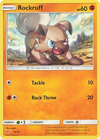 0029 Rockruff (#29) Common SM Trainer Kit: Lycanroc & Alolan Raichu