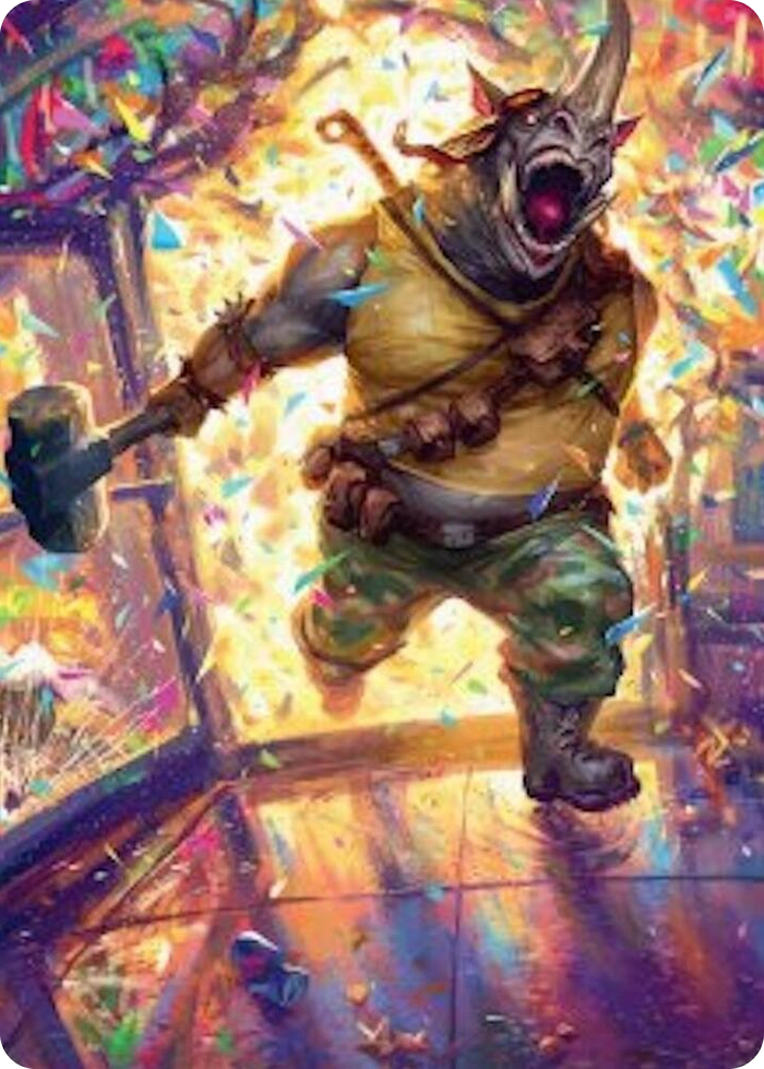 Rocksteady, Rowdy Rhino Art Card #54 S - Art Series: Teenage Mutant Ninja Turtles Pokemon card