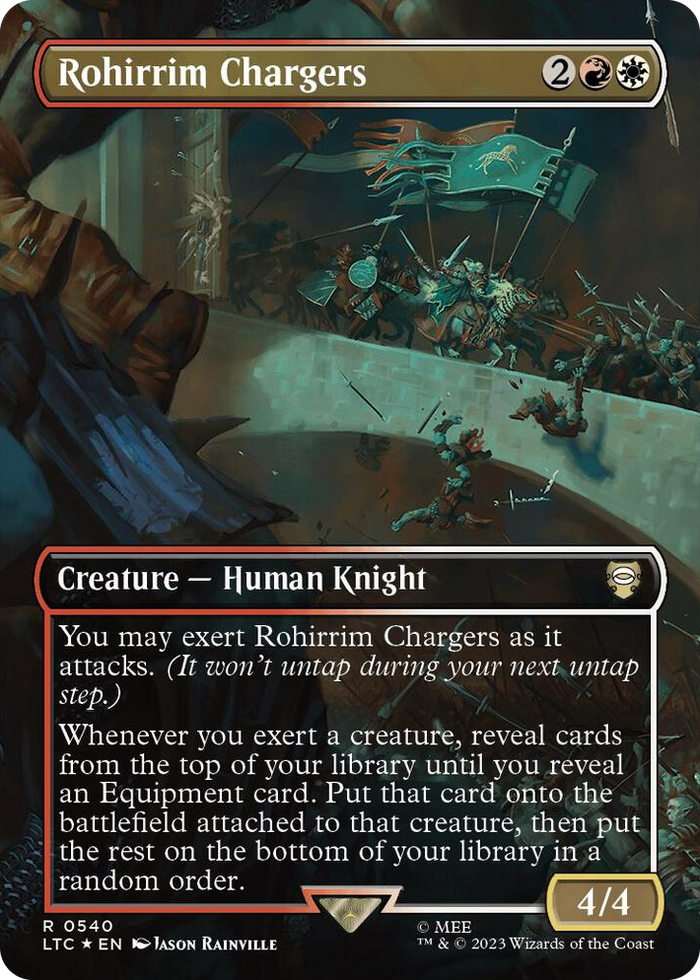 Rohirrim Chargers (Borderless) (Surge Foil) #540 R - Commander: The Lord of the Rings: Tales of Middle-earth Pokemon card