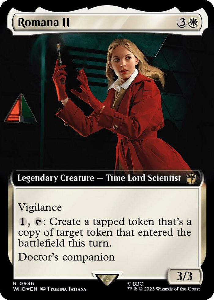 Romana II (Extended Art) (Surge Foil) #936 R - Universes Beyond: Doctor Who Pokemon card