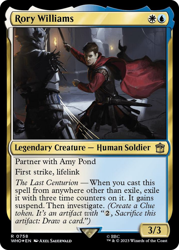 Rory Williams (Surge Foil) #758 R - Universes Beyond: Doctor Who Pokemon card