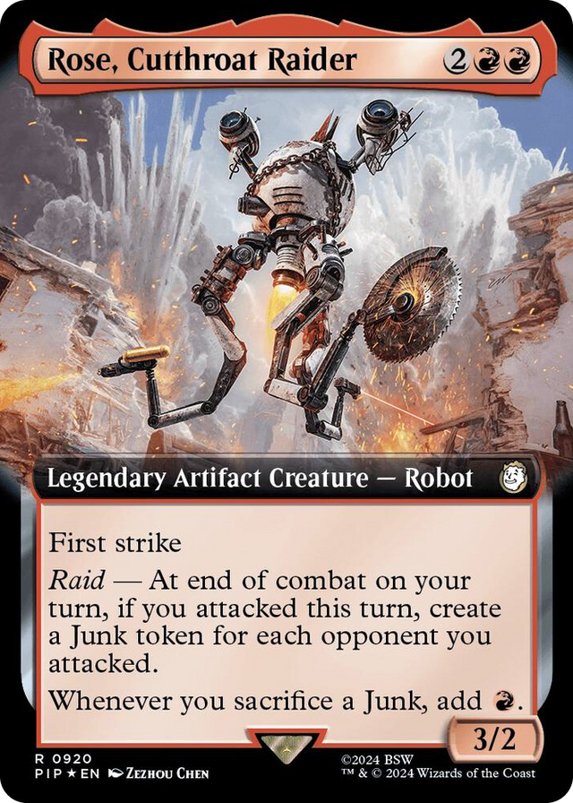 0920 Rose, Cutthroat Raider (Extended Art) (Surge Foil) R Universes Beyond: Fallout