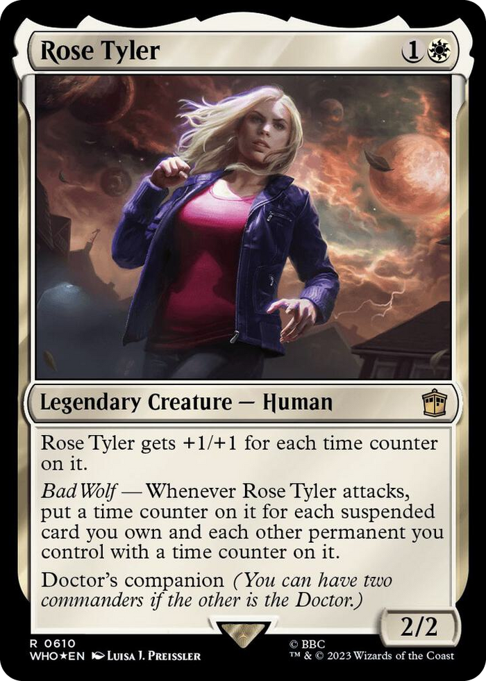 Rose Tyler (Surge Foil) #610 R - Universes Beyond: Doctor Who Pokemon card