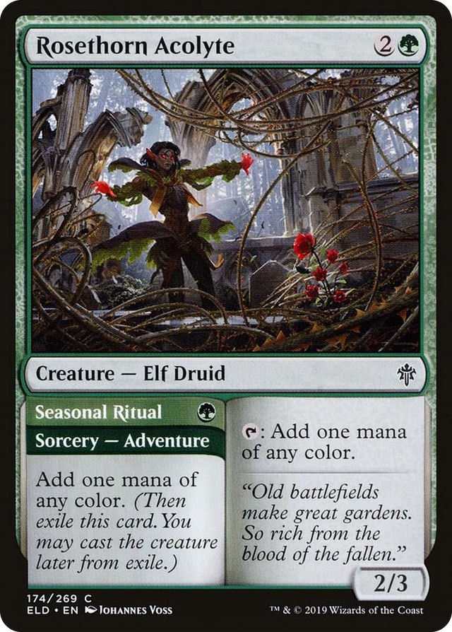 0174 Rosethorn Acolyte C Throne of Eldraine