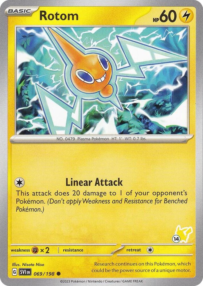 0069 Rotom - Pikachu 14 Common Battle Academy 2024