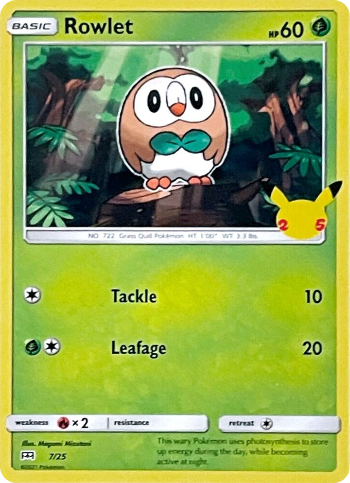 0007 Rowlet Promo McDonald's 25th Anniversary Promos