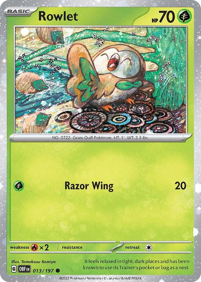 0013 Rowlet - 013/197 (Cosmos Holo) Common Miscellaneous Cards & Products