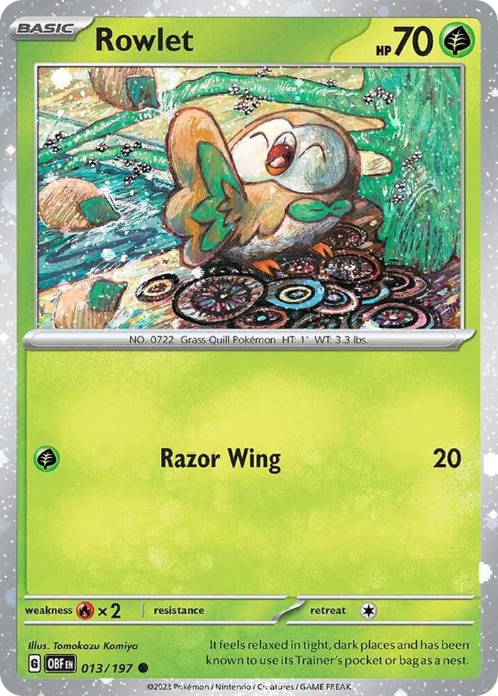 0013 Rowlet - 013/197 (Cosmos Holo) Common Miscellaneous Cards & Products