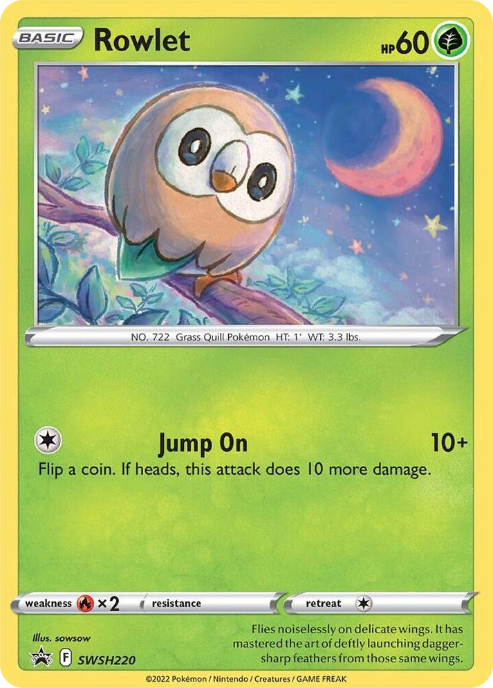 0220 Rowlet - SWSH220 Promo Sword & Shield Promo Cards