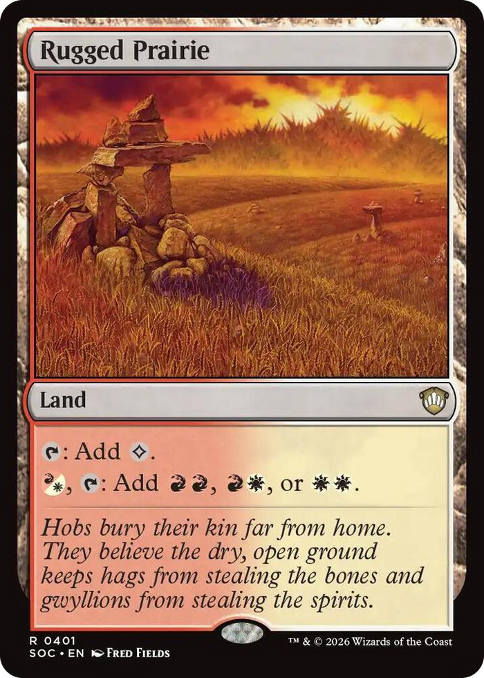 Rugged Prairie #401 R - Commander: Secrets of Strixhaven Pokemon card