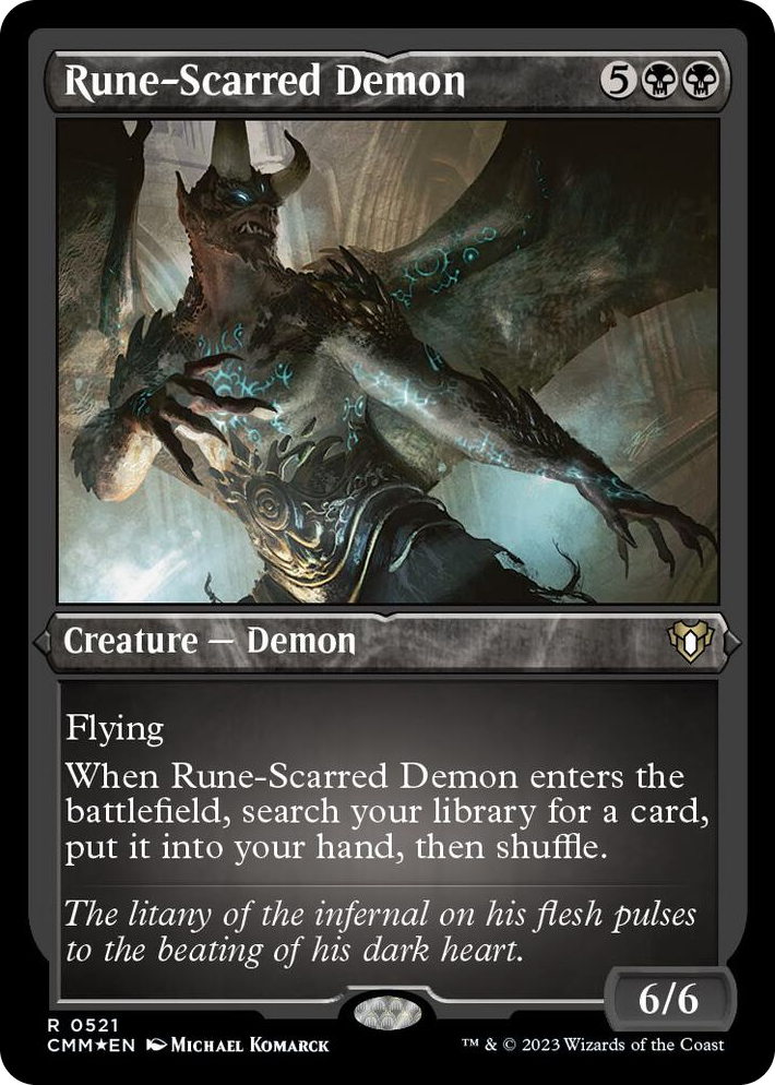 0521 Rune-Scarred Demon (Foil Etched) R Commander Masters