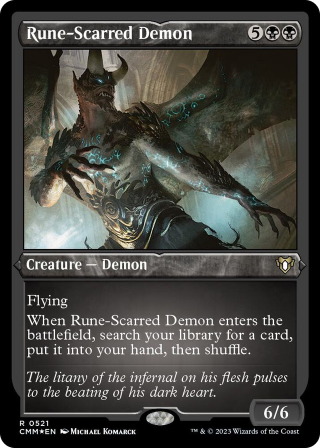 0521 Rune-Scarred Demon (Foil Etched) R Commander Masters