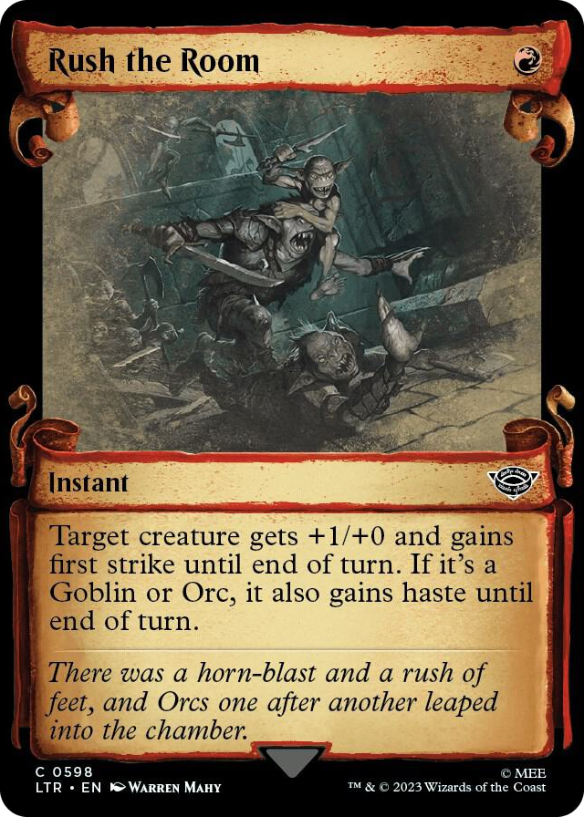 Rush the Room (Showcase Scrolls) #598 C - Universes Beyond: The Lord of the Rings: Tales of Middle-earth Pokemon card