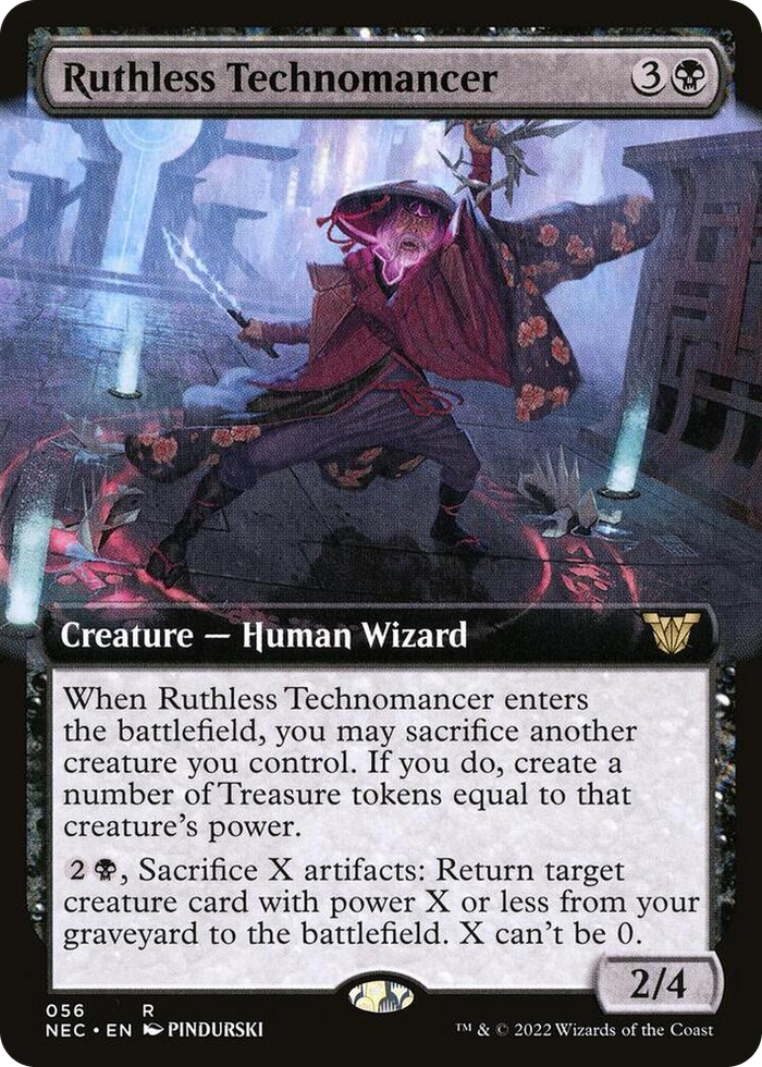 Ruthless Technomancer (Extended Art) #56 R - Commander: Kamigawa: Neon Dynasty Pokemon card